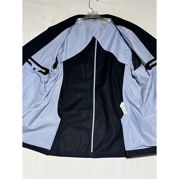 LL Bean Mens Cotton Blazer Jacket Size 46 Regular Navy Two Button Sport Coat - Picture 3 of 15